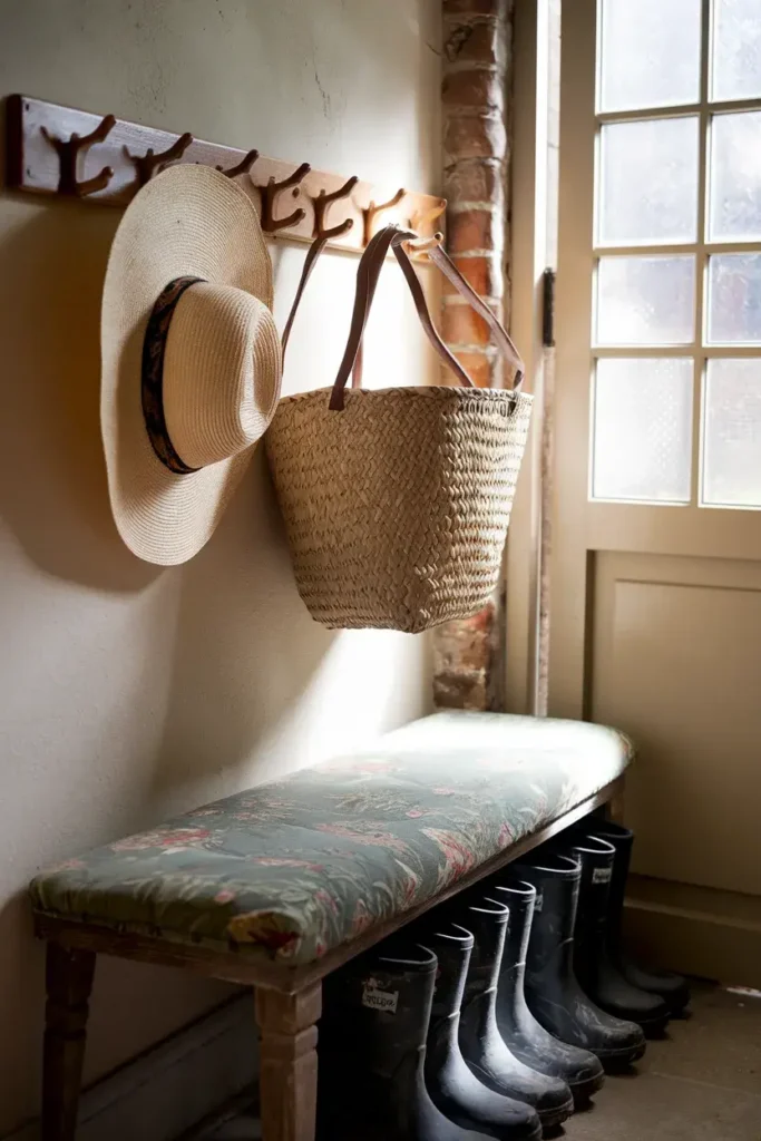cottagecore entryway mudroom storage