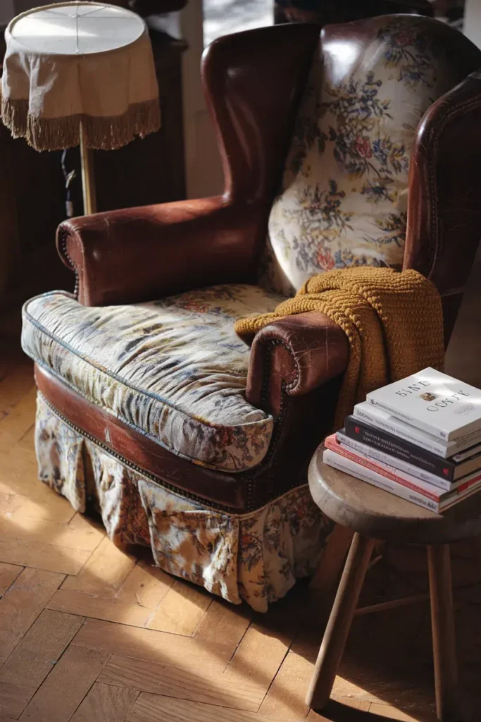 cottagecore living room reading corner nook
