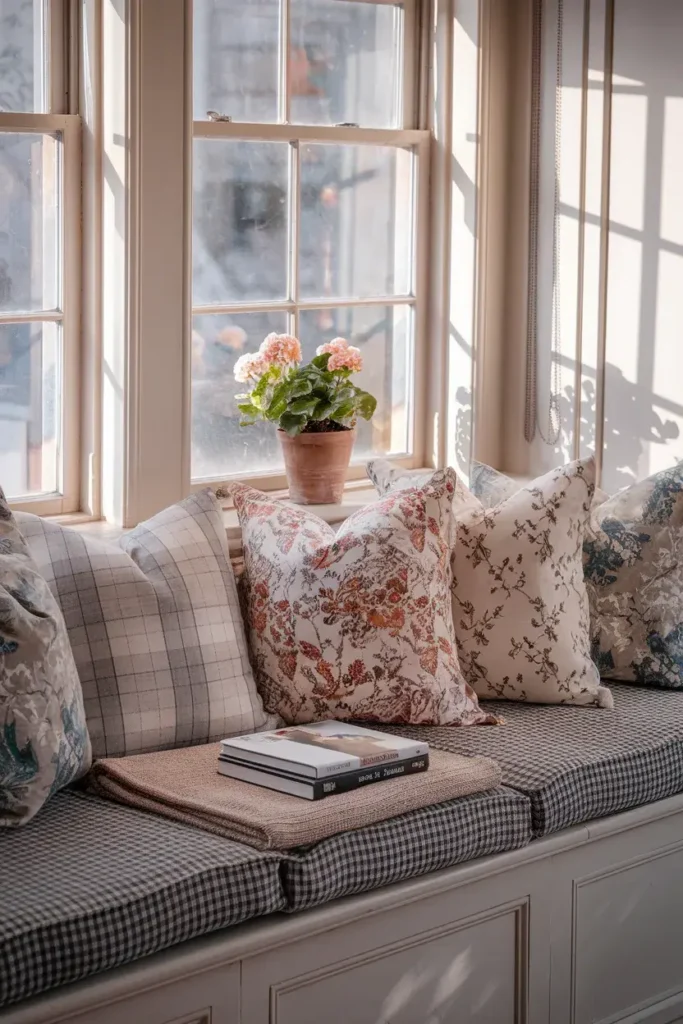 cottagecore reading nook window seat