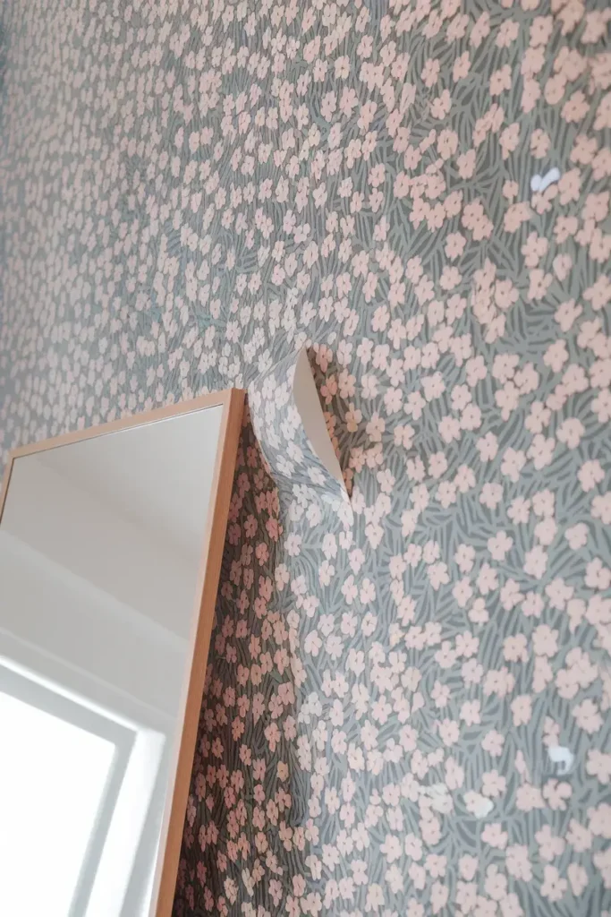 renter friendly removable wallpaper floral accent