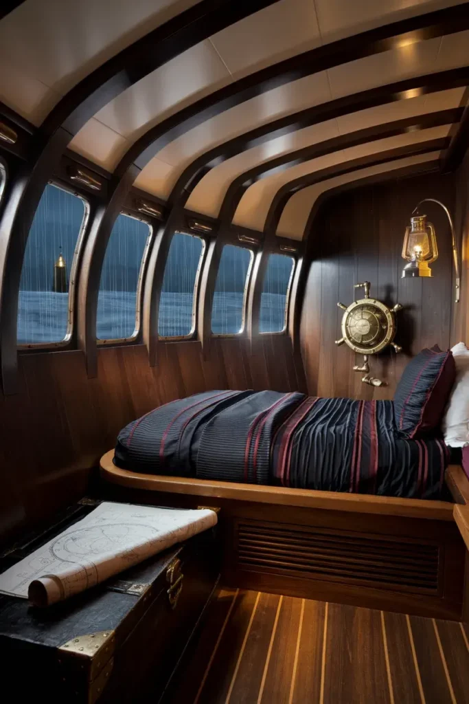 dark fantasy bedroom 09 ship cabin storm