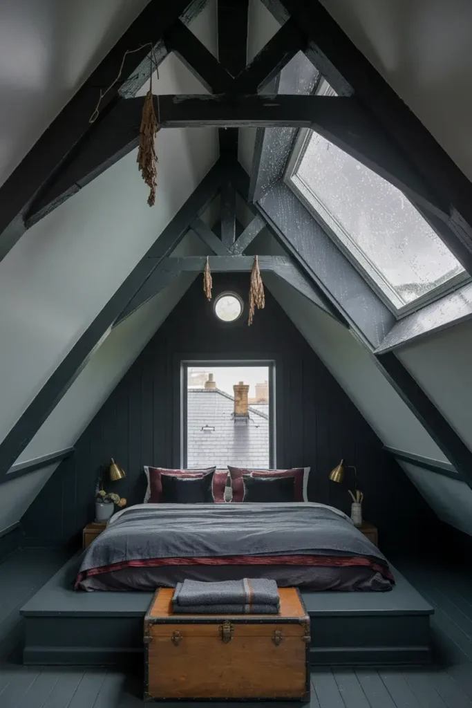 dark fantasy bedroom 12 attic loft rain