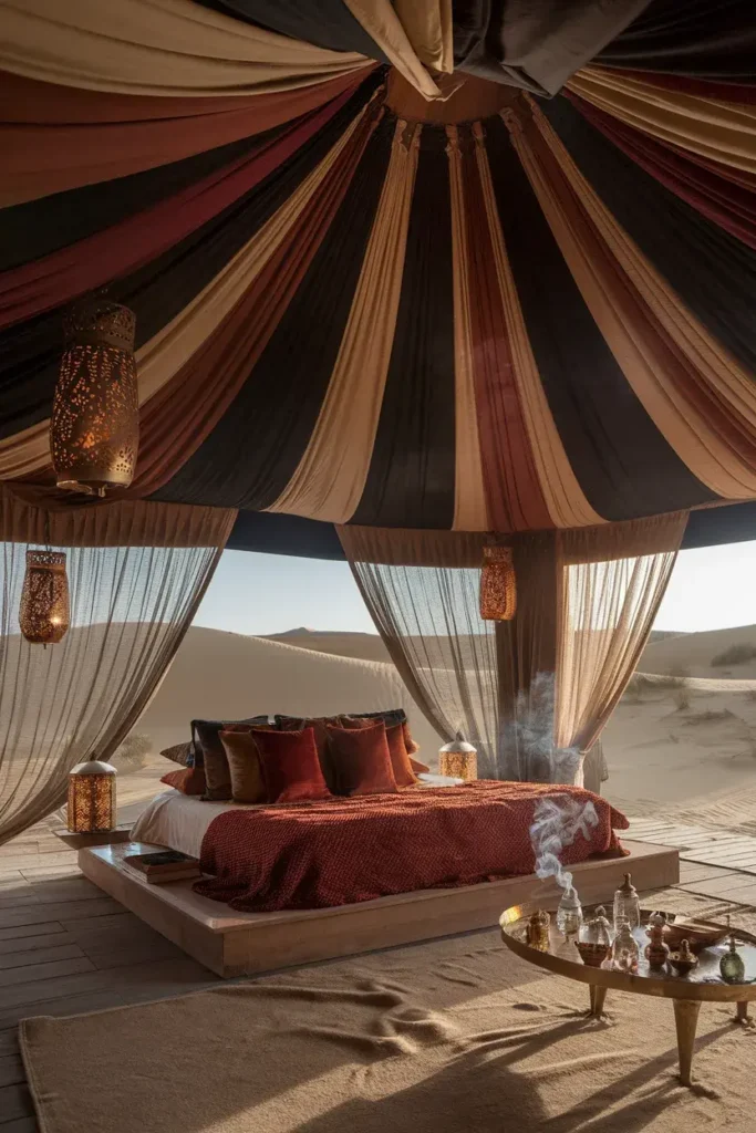 desert mirage silk tent bedroom