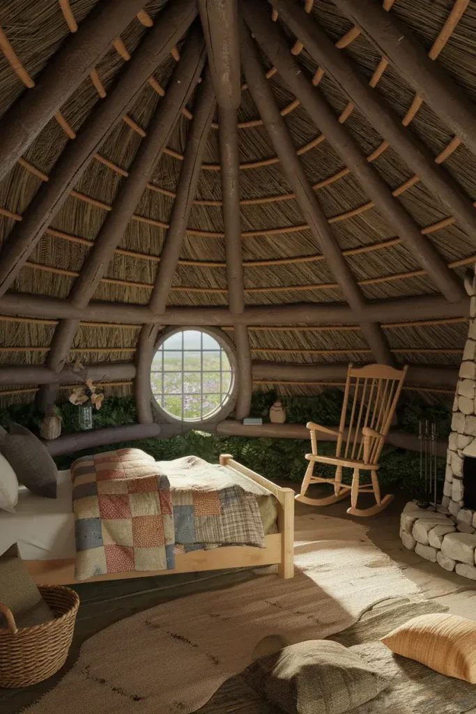 enchanted cottage thatched window bedroom