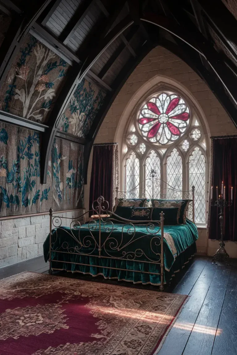 gothic rose window cathedral bedroom