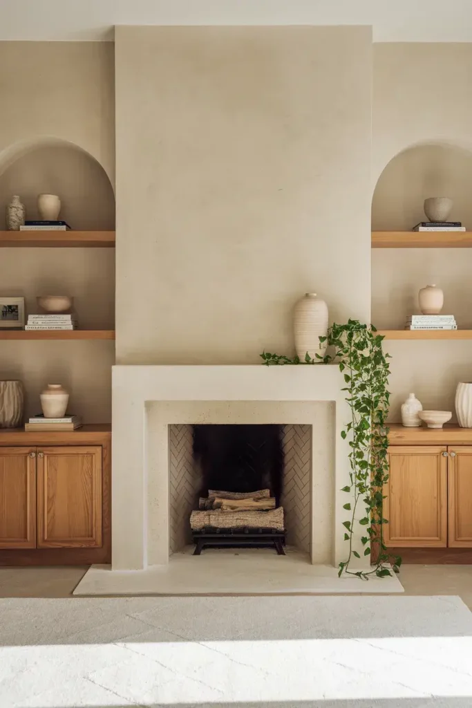 owner friendly built in shelving fireplace