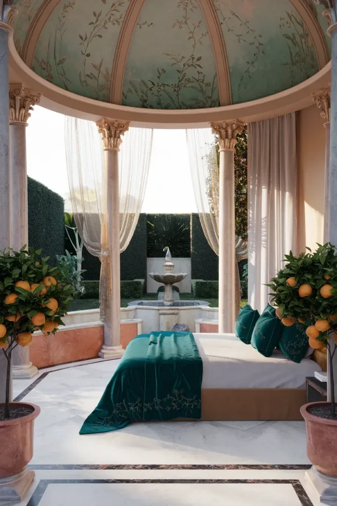 peacock garden pavilion bedroom