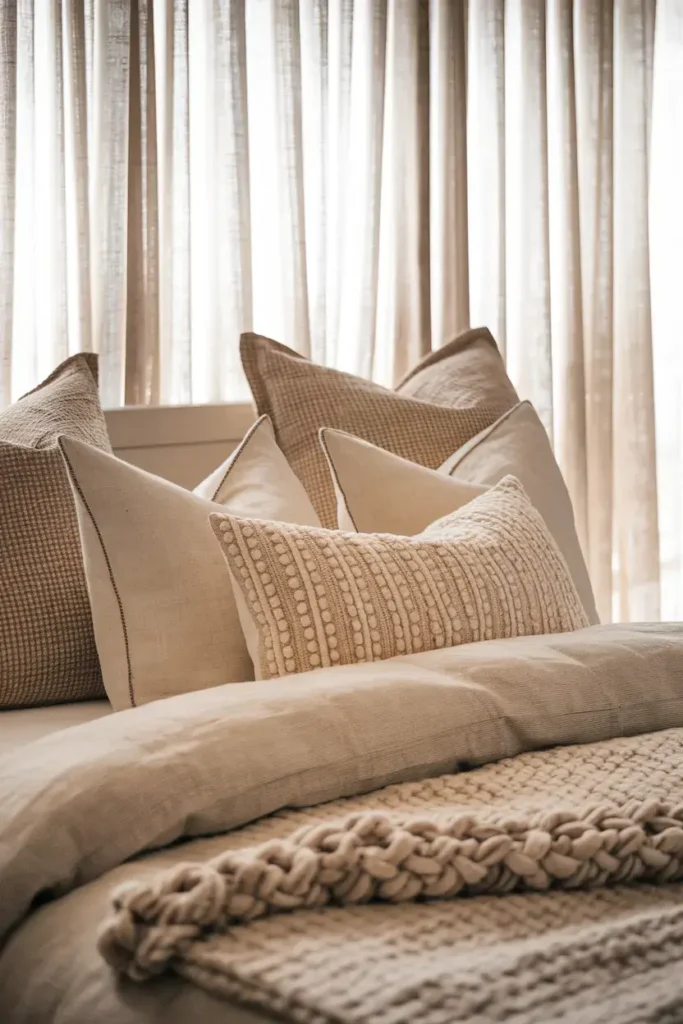 transitional linen wool texture layering
