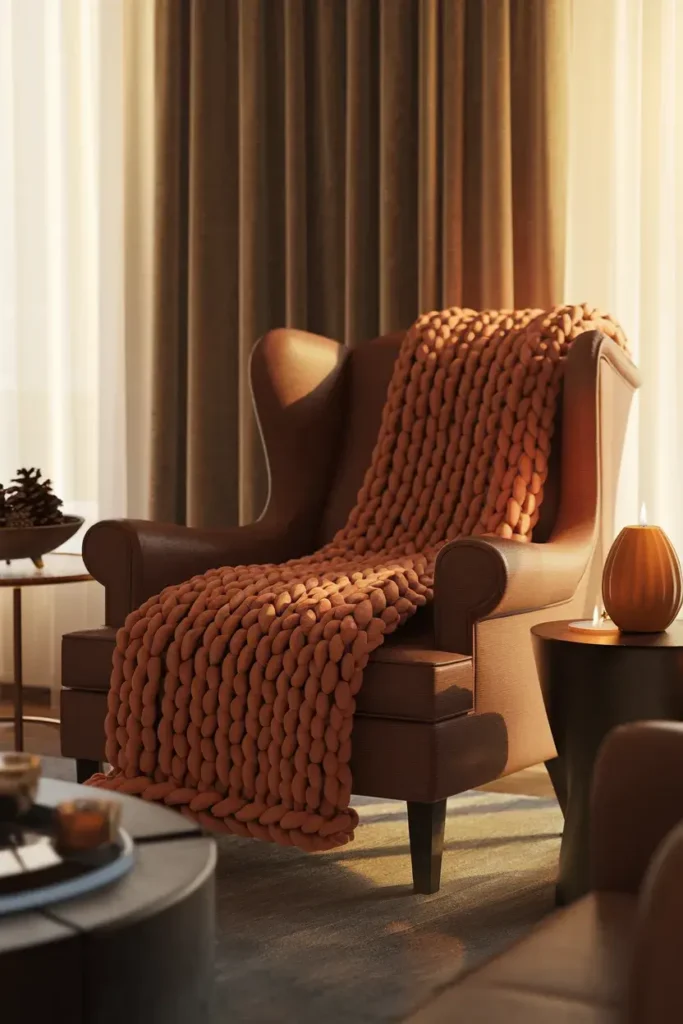 transitional seasonal fall throw candle refresh